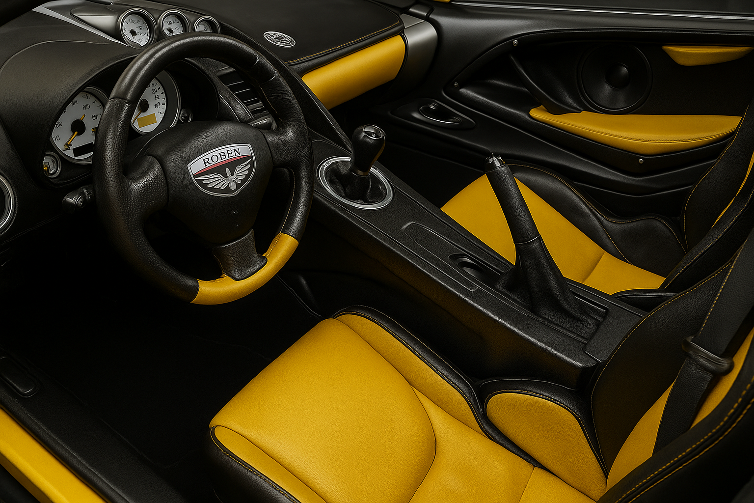 Roben interior with handcrafted leather and precision detailing